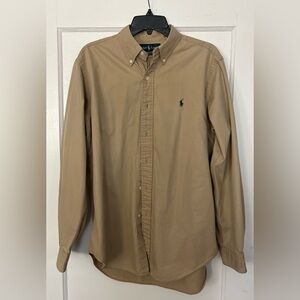 Ralph Lauren Men's Casual Tan Button-Down Shirt